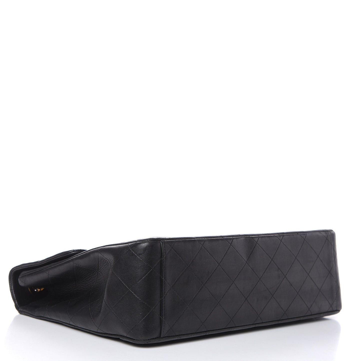 Lambskin Quilted XL Jumbo Single Flap Black