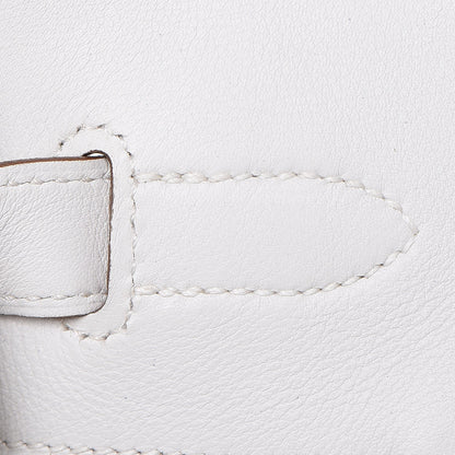 Hermes Swift Ghillies Birkin 35 White Gris Perle 17 of 34