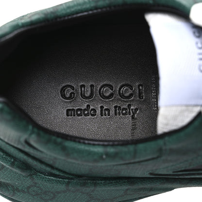 Gucci GG Supreme Monogram Mens Rhyton Sneakers 8.5 Black Green 9 of 11