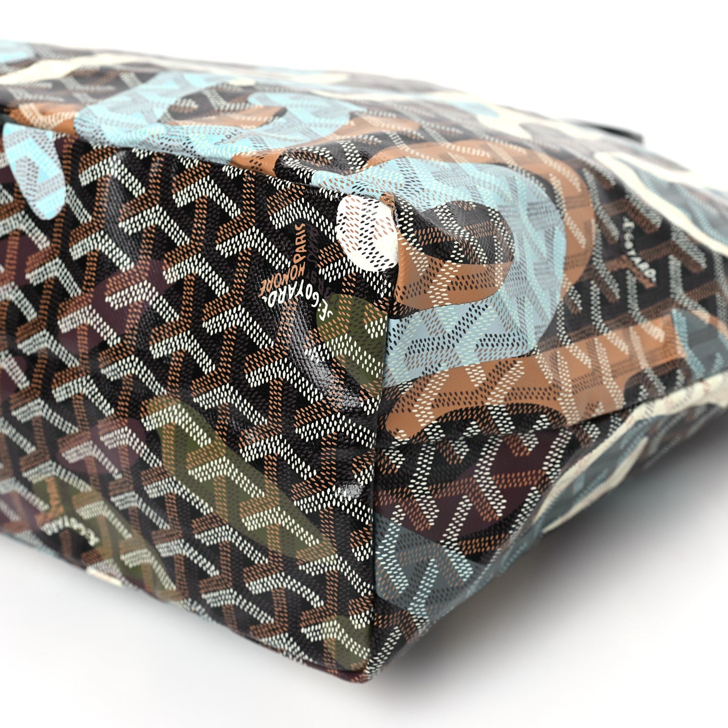 Goyardine Saint Louis Lettres Camouflage PM Black Blue