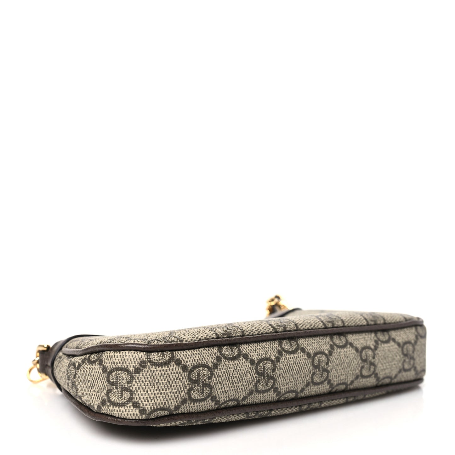 GG Supreme Monogram Textured Dollar Calfskin Mini Ophidia Chain Bag Beige Ebony