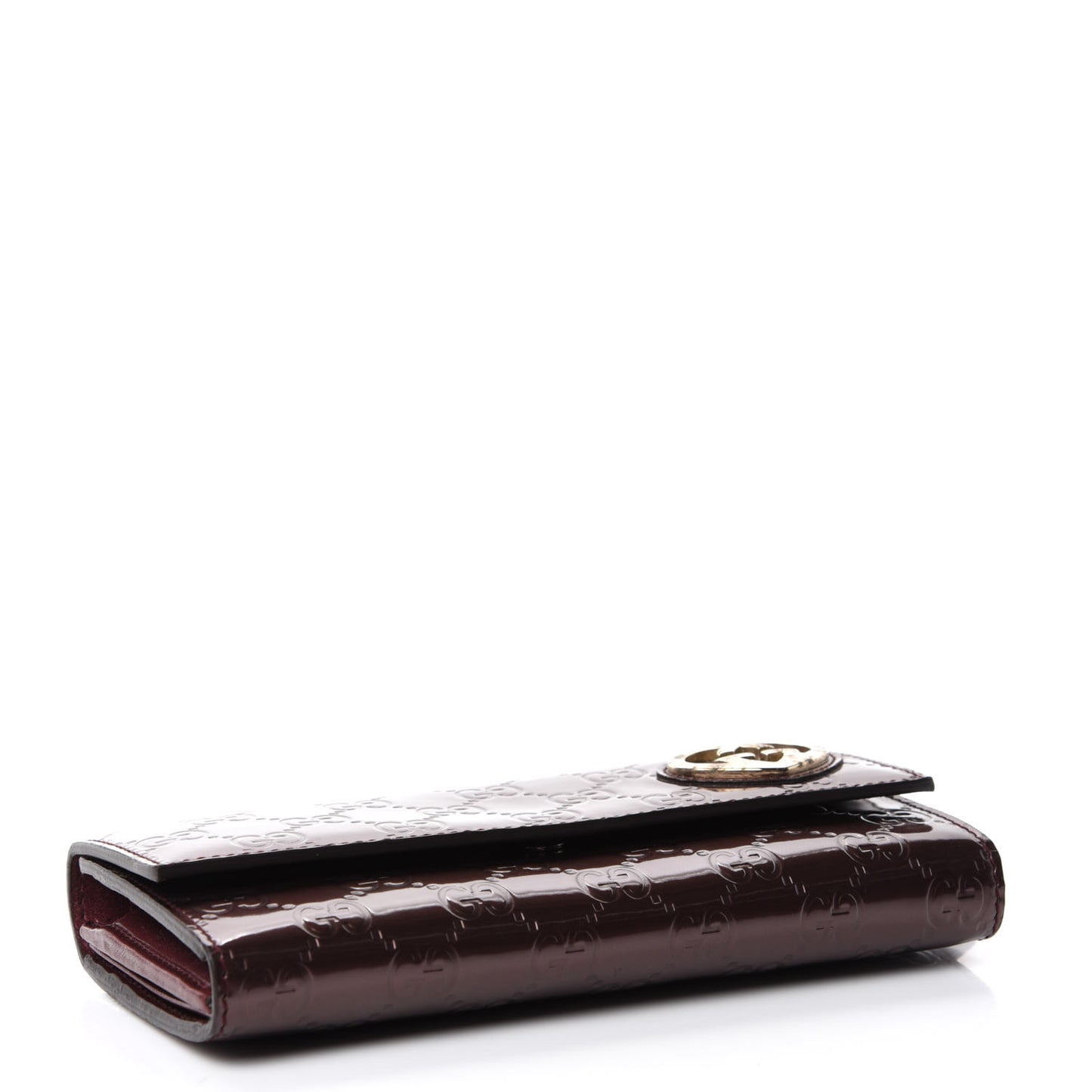Shine Guccissima Lovely Heart Continental Wallet Scarlatto