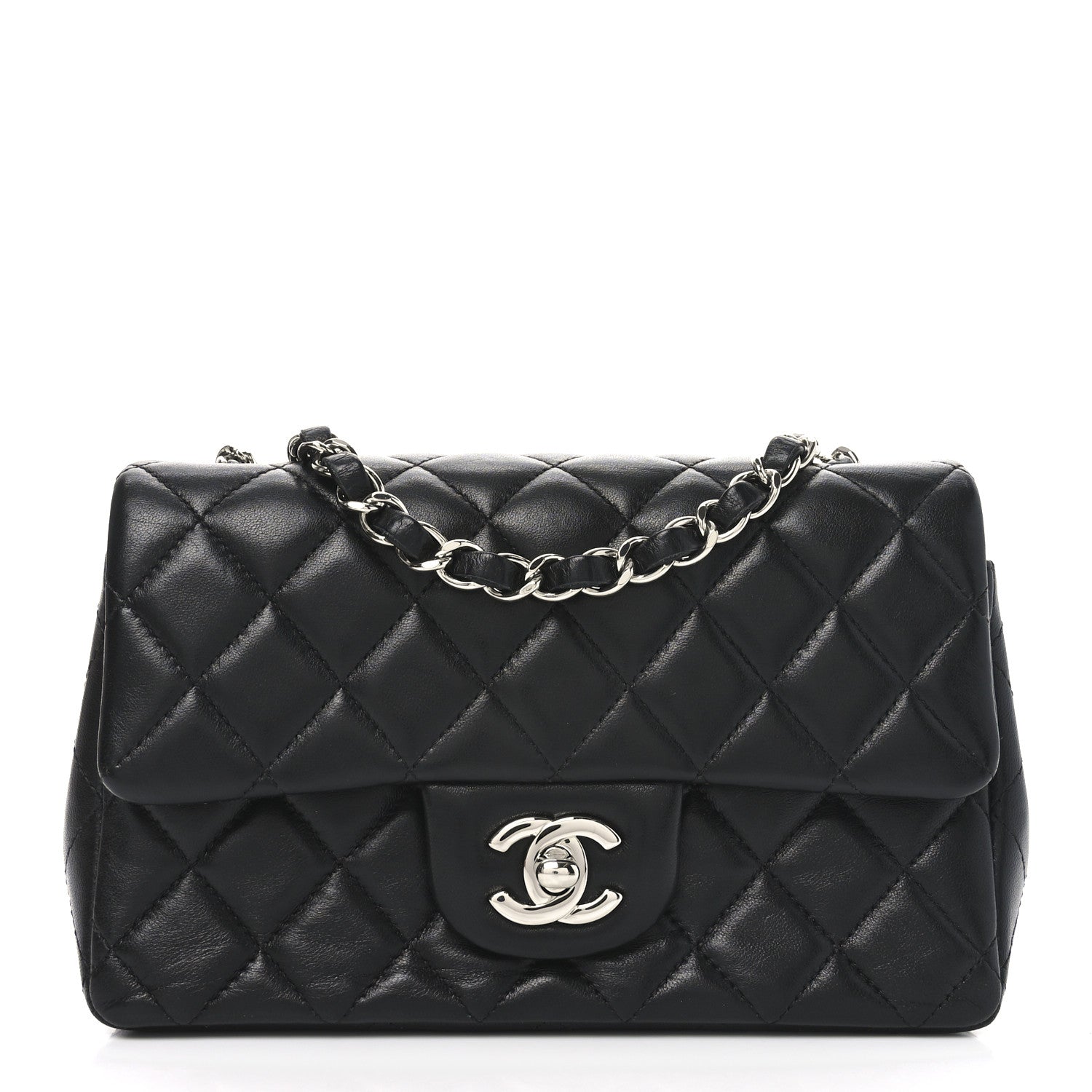 Chanel Lambskin Quilted Mini Rectangular Flap Black 1 of 11