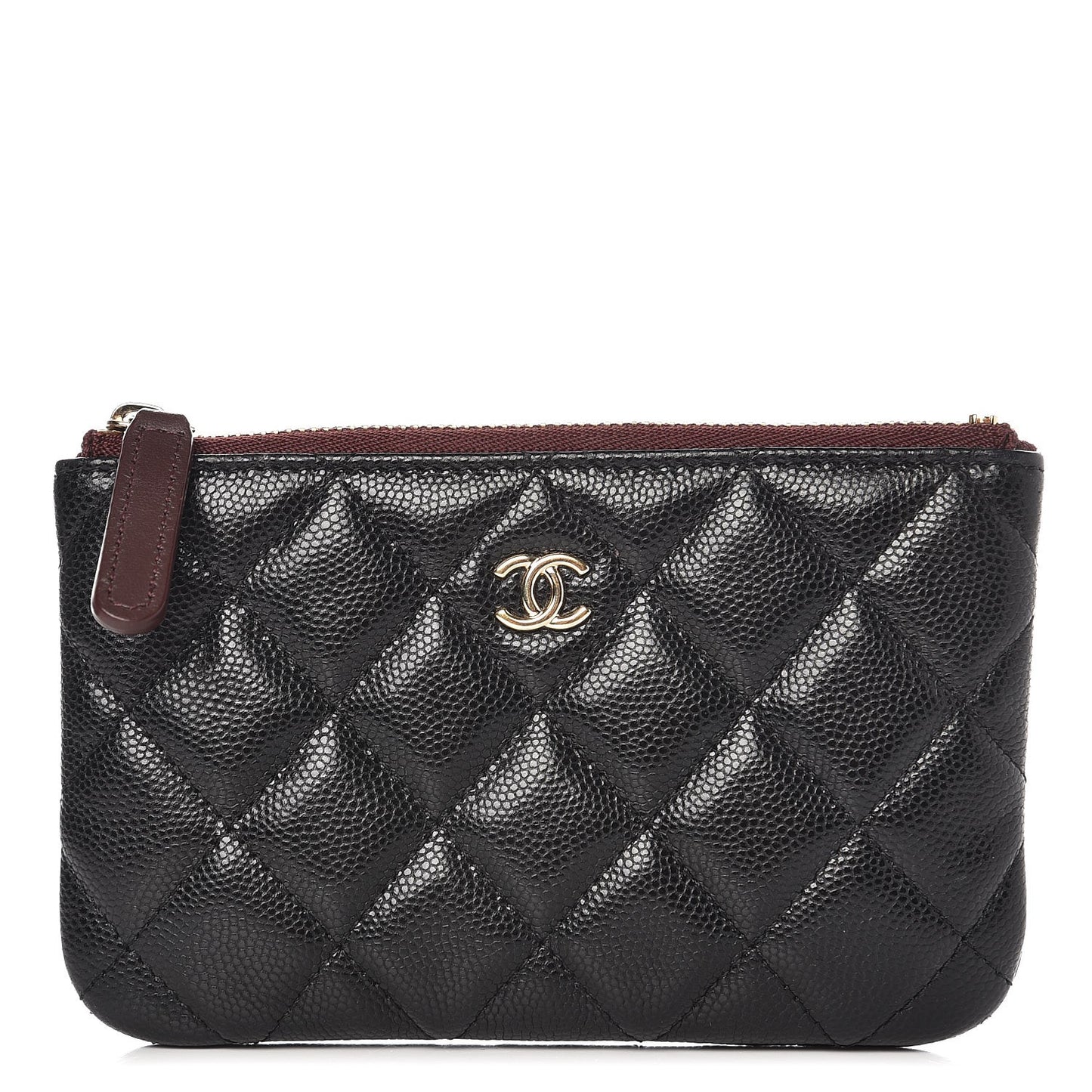 Caviar Quilted Small Cosmetic Case Black