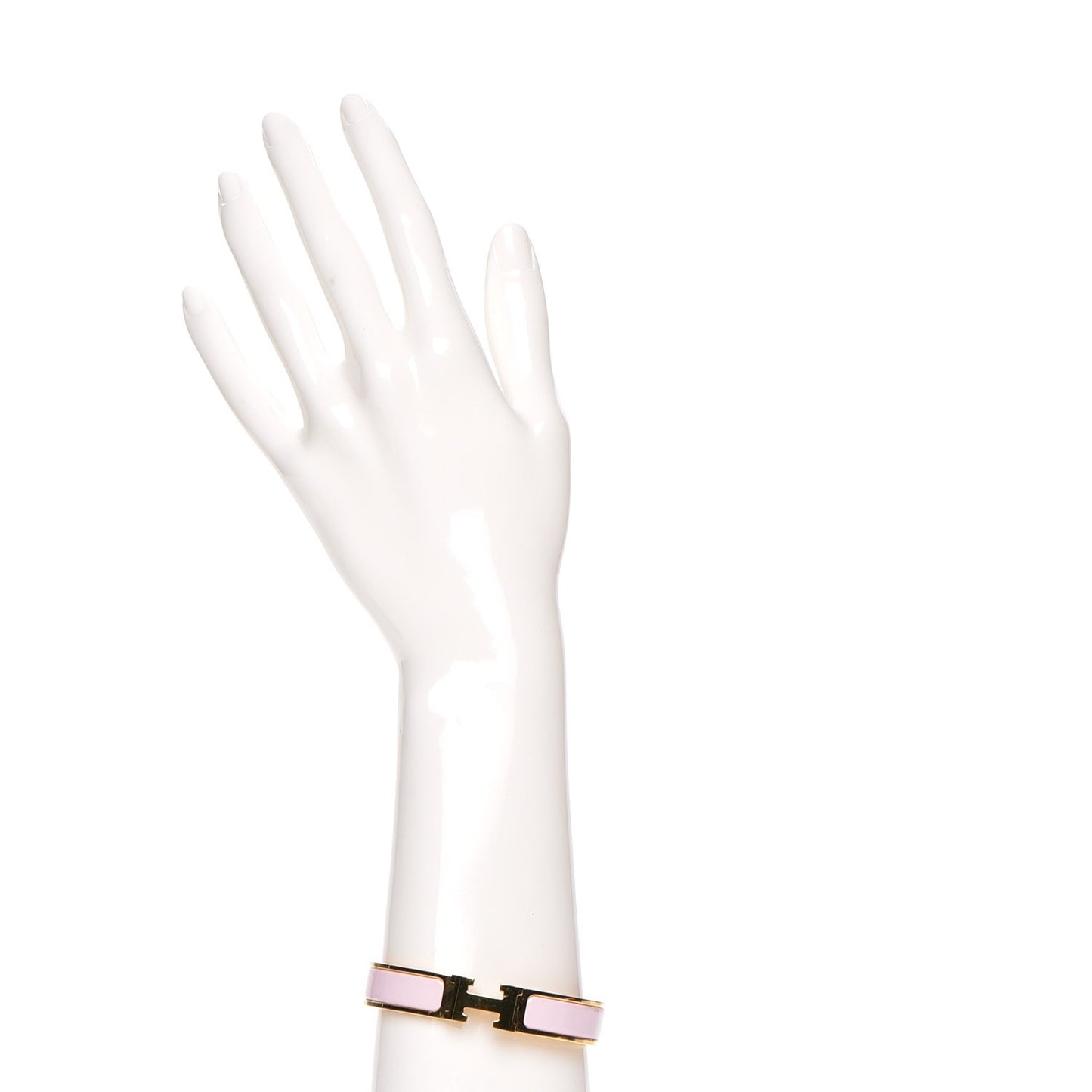Enamel Narrow Clic Clac H Bracelet GM Rose Dragee