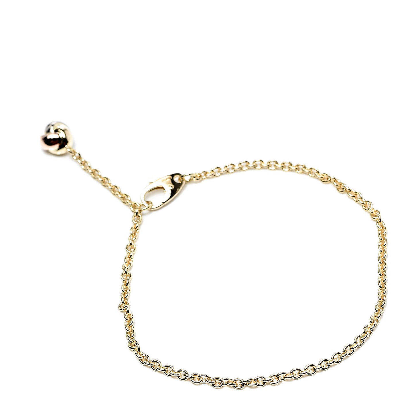 18K Yellow White Pink Gold Trinity Ball Bracelet