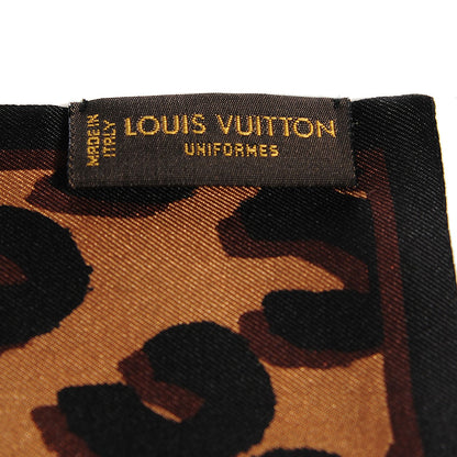 Louis Vuitton Silk Leopard Bandeau Scarf Marron 4 of 5