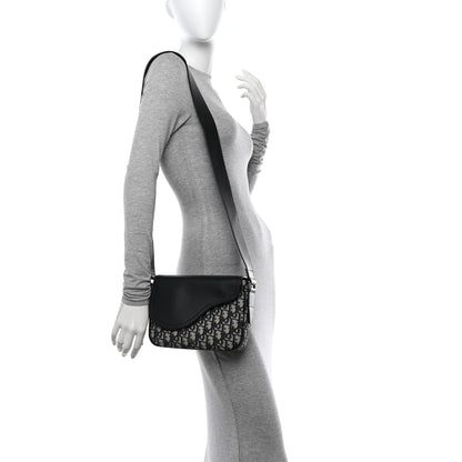 Christian Dior Grained Calfskin Oblique Mini Saddle Messenger Black 2 of 12