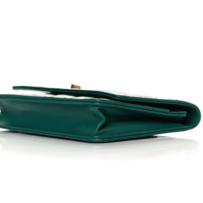 Chanel Aged Calfskin Quilted 2.55 Reissue Wallet on Chain WOC Green 10 of 13