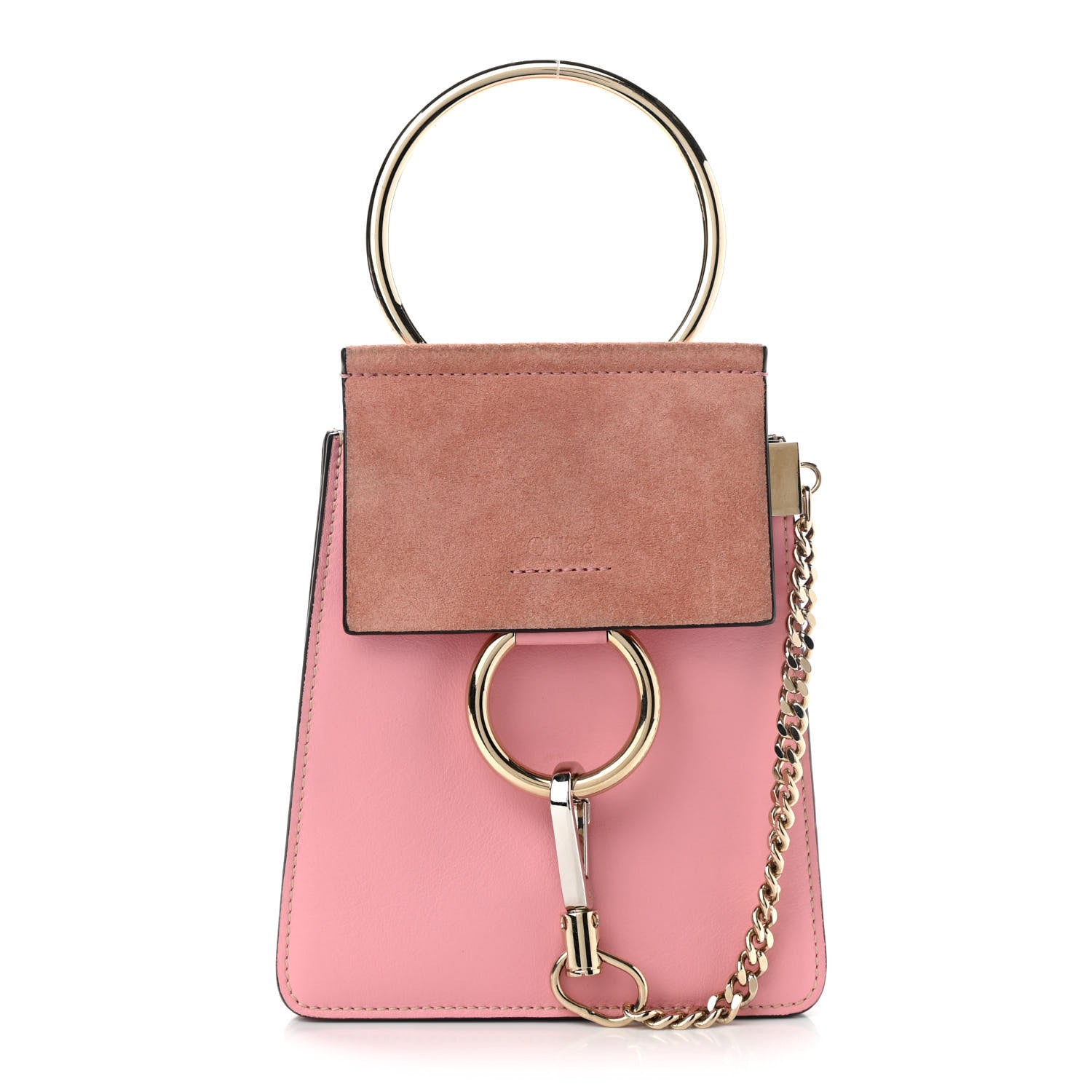 Chloe Suede Calfskin Mini Faye Bracelet Bag Washed Pink 1 of 13