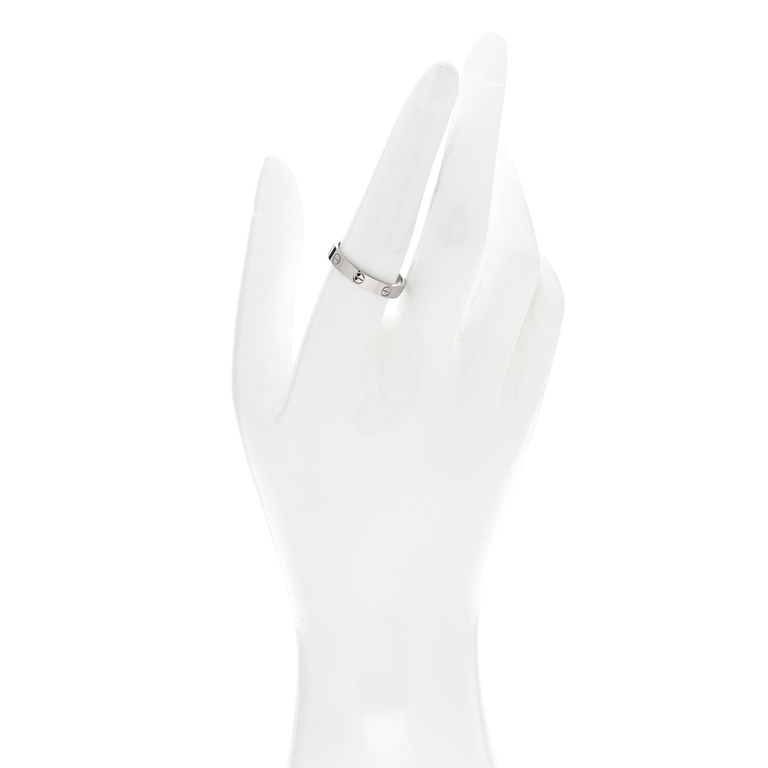 Cartier 18K White Gold 3.5mm LOVE Wedding Band Ring 58 8.5 2 of 5