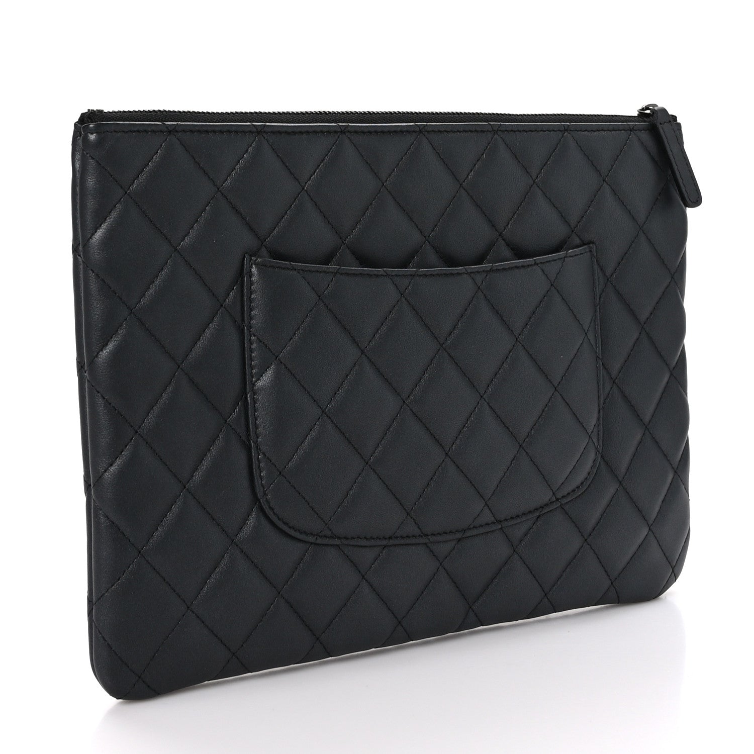 Chanel Lambskin Quilted Medium Cosmetic Case So Black 3 of 10