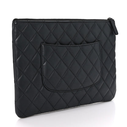 Chanel Lambskin Quilted Medium Cosmetic Case So Black 3 of 10