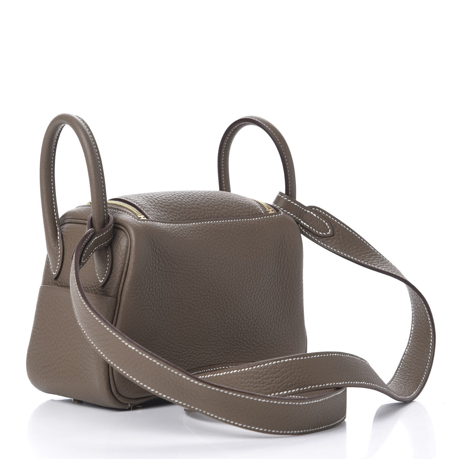 Hermes Taurillon Clemence Mini Lindy 20 Etoupe 3 of 11