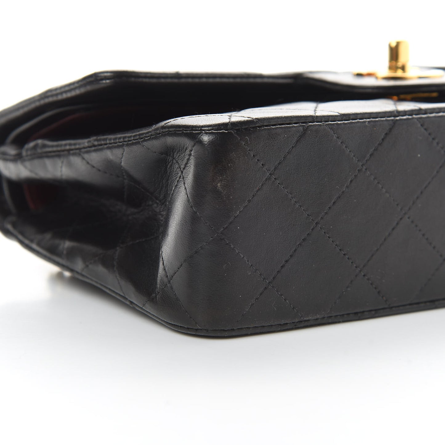 Lambskin Quilted Small Double Flap Black