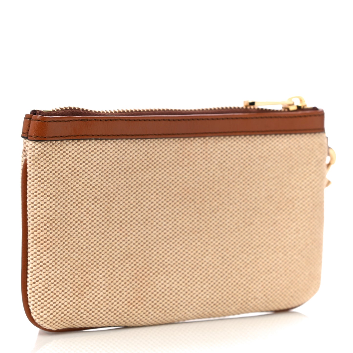 Vintage Canvas Web Pouch Sand Cuir