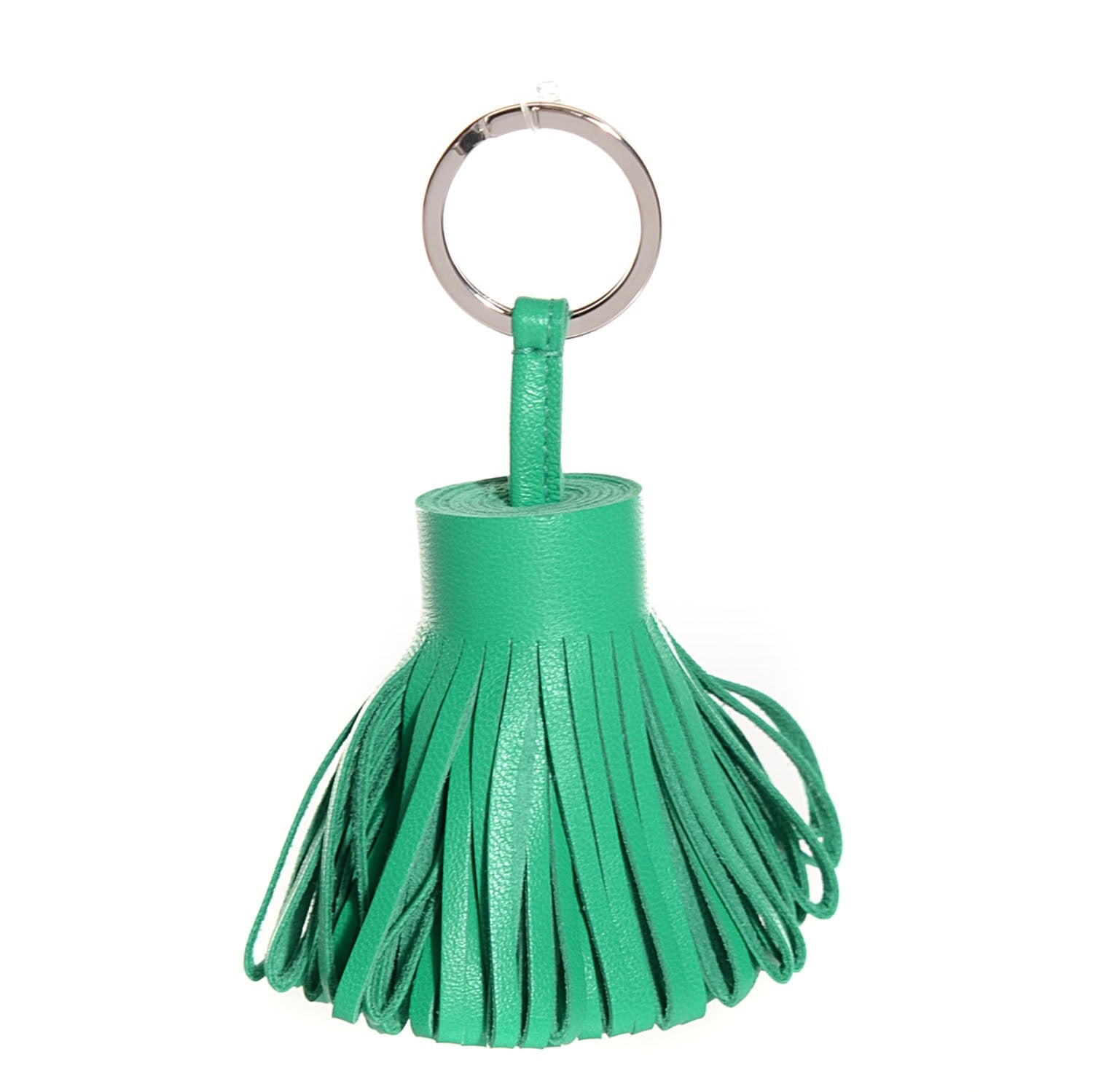 Hermes Lambskin Carmen Tassel Key Holder Menthe 1 of 5
