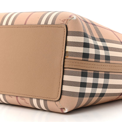 Burberry Grainy Calfskin Haymarket Check Medium Reversible Tote Camel 13 of 21
