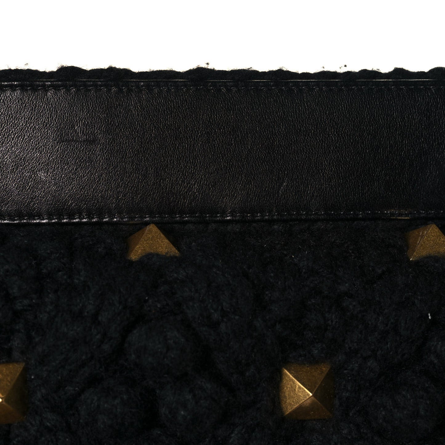 Cashmere Large Roman Stud Shoulder Bag Black