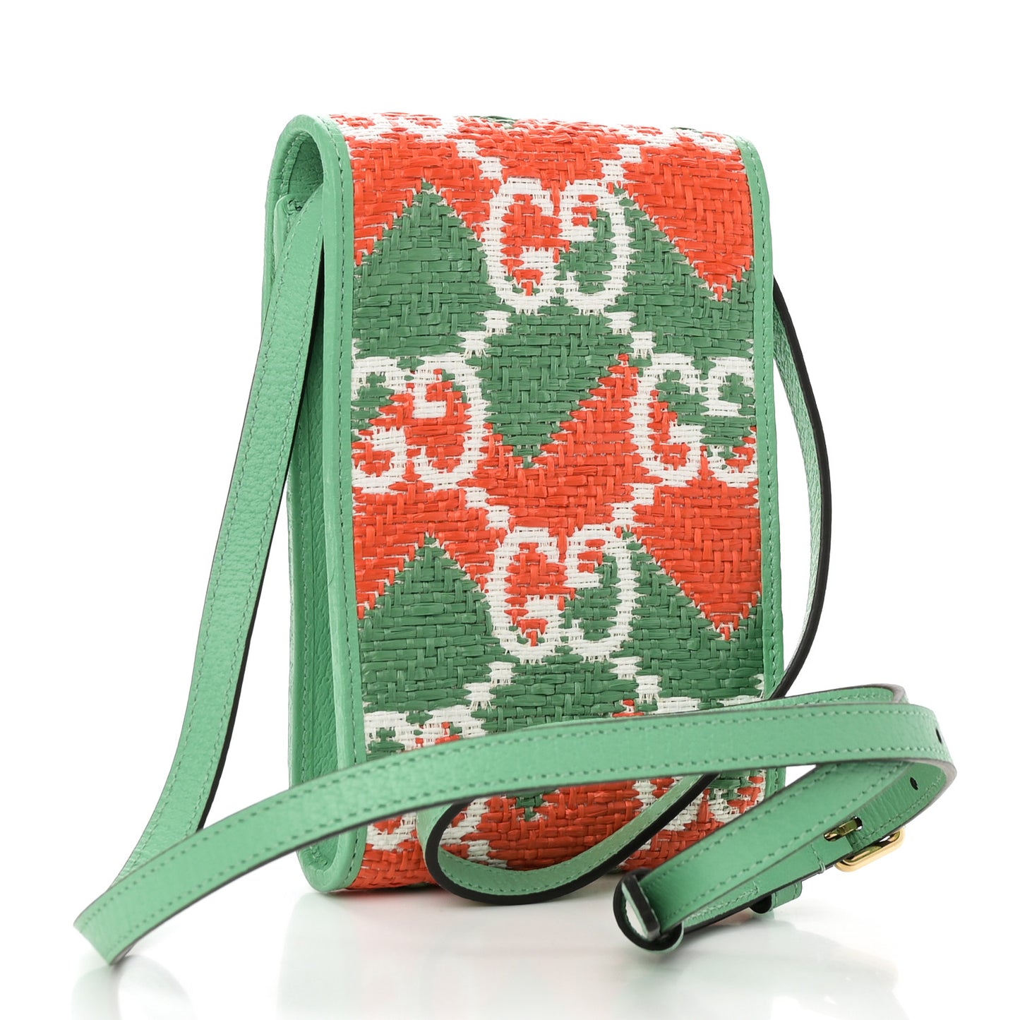 Straw Textured Dollar Calfskin Miami Mini Crossbody Deep Orange New Shamarock Off White Peanut Brown