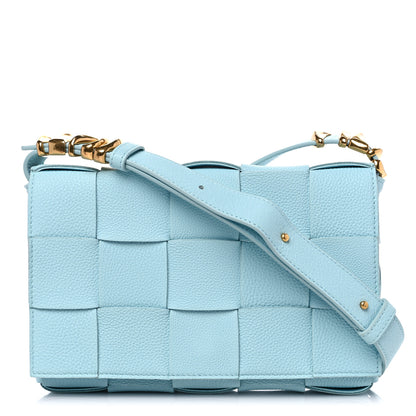 Bottega Veneta Grained Calfskin Maxi Intrecciato Cassette Crossbody Bag Pale Blue 1 of 10