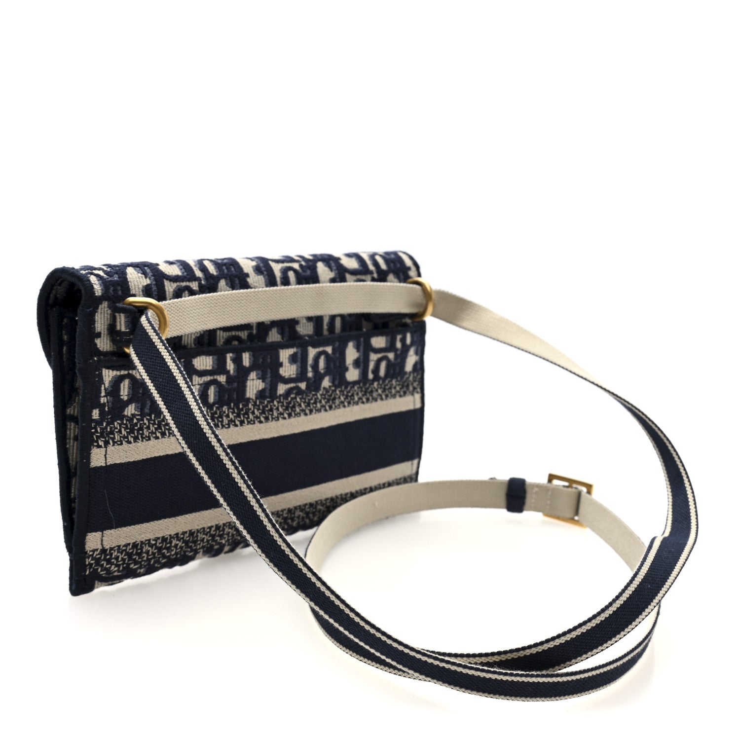 Christian Dior Oblique Slim Saddle Pouch Blue 2 of 8