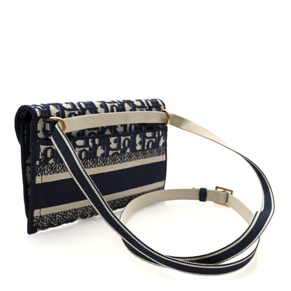 Christian Dior Oblique Slim Saddle Pouch Blue 2 of 8