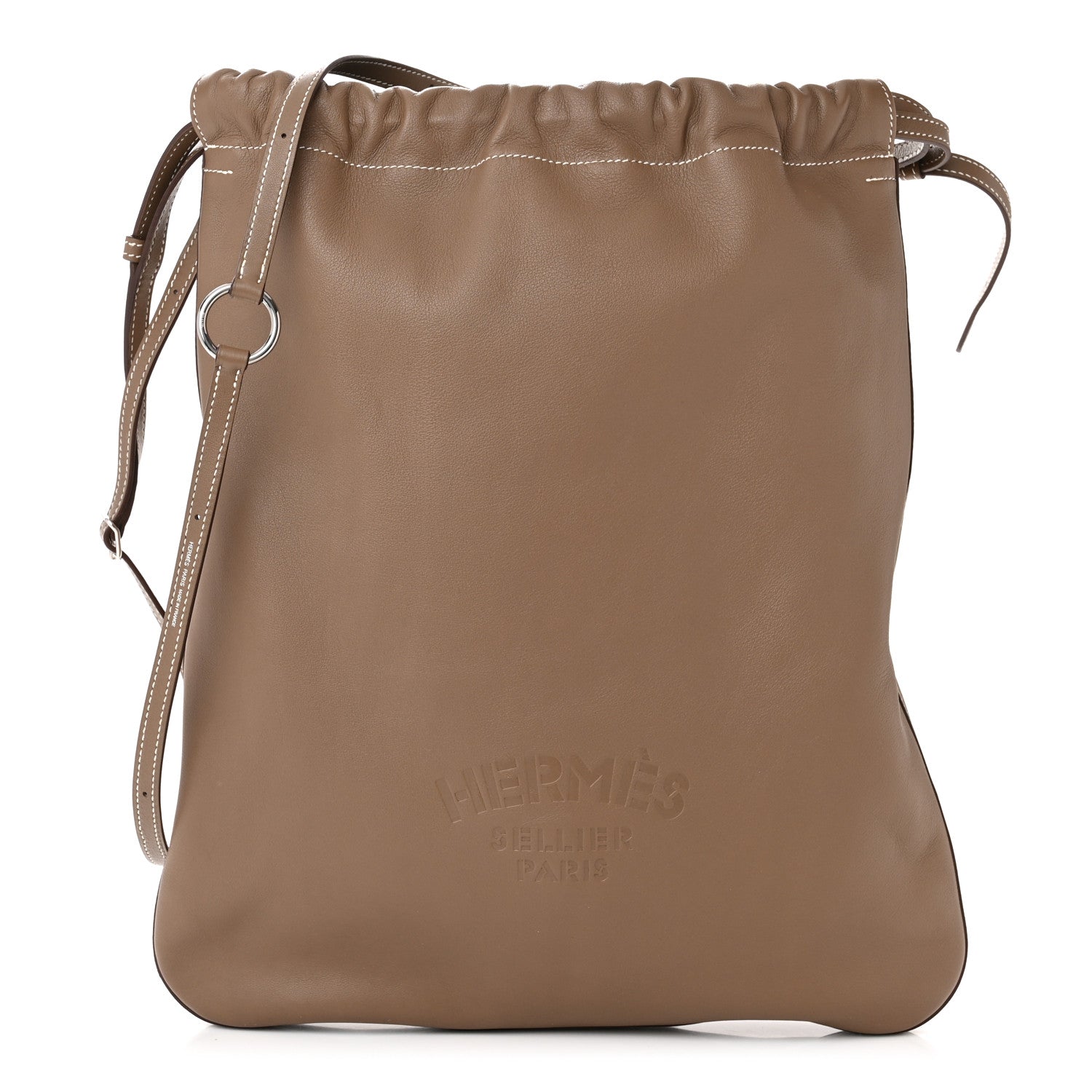 Hermes Cheri Calfskin Bridado Backpack Etoupe 1 of 11