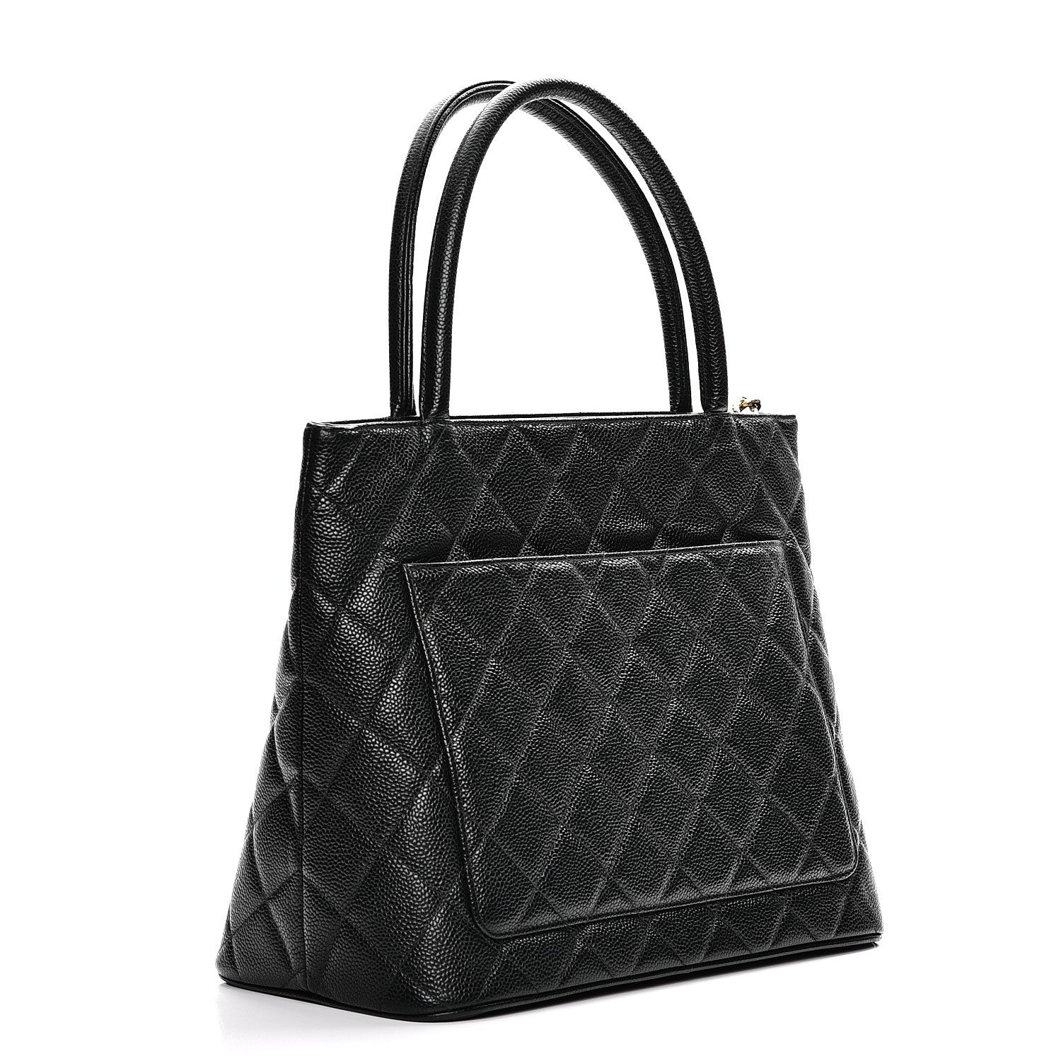 Chanel Caviar Quilted Medallion Tote Dark Green 3 of 8