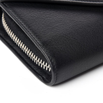 Balenciaga Calfskin Papier Money Zip Around Wallet Black 5 of 9