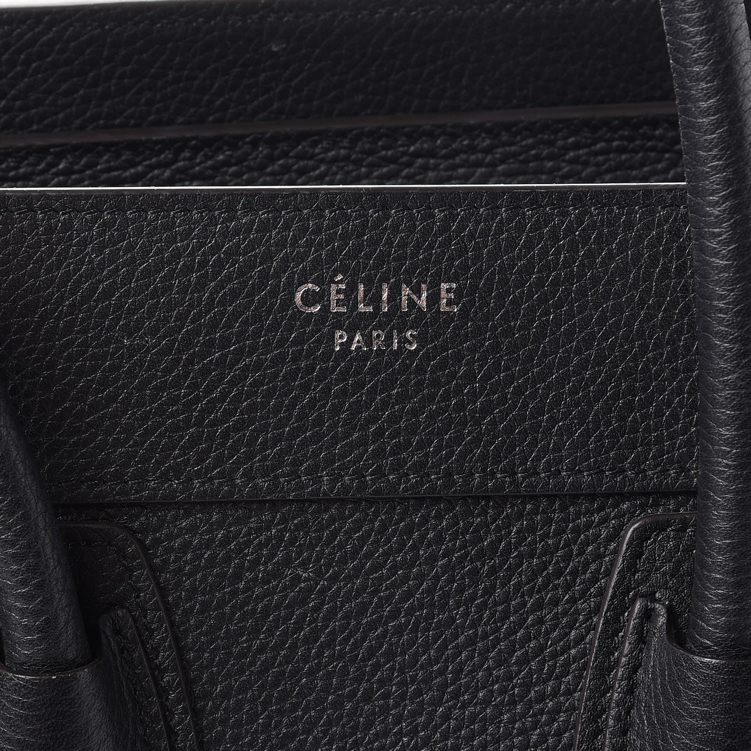 Celine Drummed Calfskin Micro Luggage Black 11 of 13