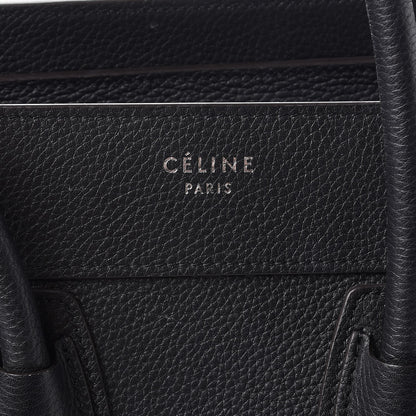 Celine Drummed Calfskin Micro Luggage Black 11 of 13