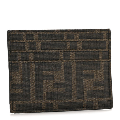 Fendi Glazed Fabric FF 1974 Roma Amor Card Holder Tobacco Limone 3 of 9