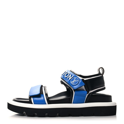 Louis Vuitton Calfskin Monogram Pool Pillow Flat Comfort Sandals 36 Blue 1 of 8