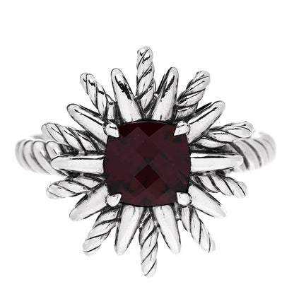 David Yurman Sterling Silver Garnet Starburst Ring 57 8 1 of 6