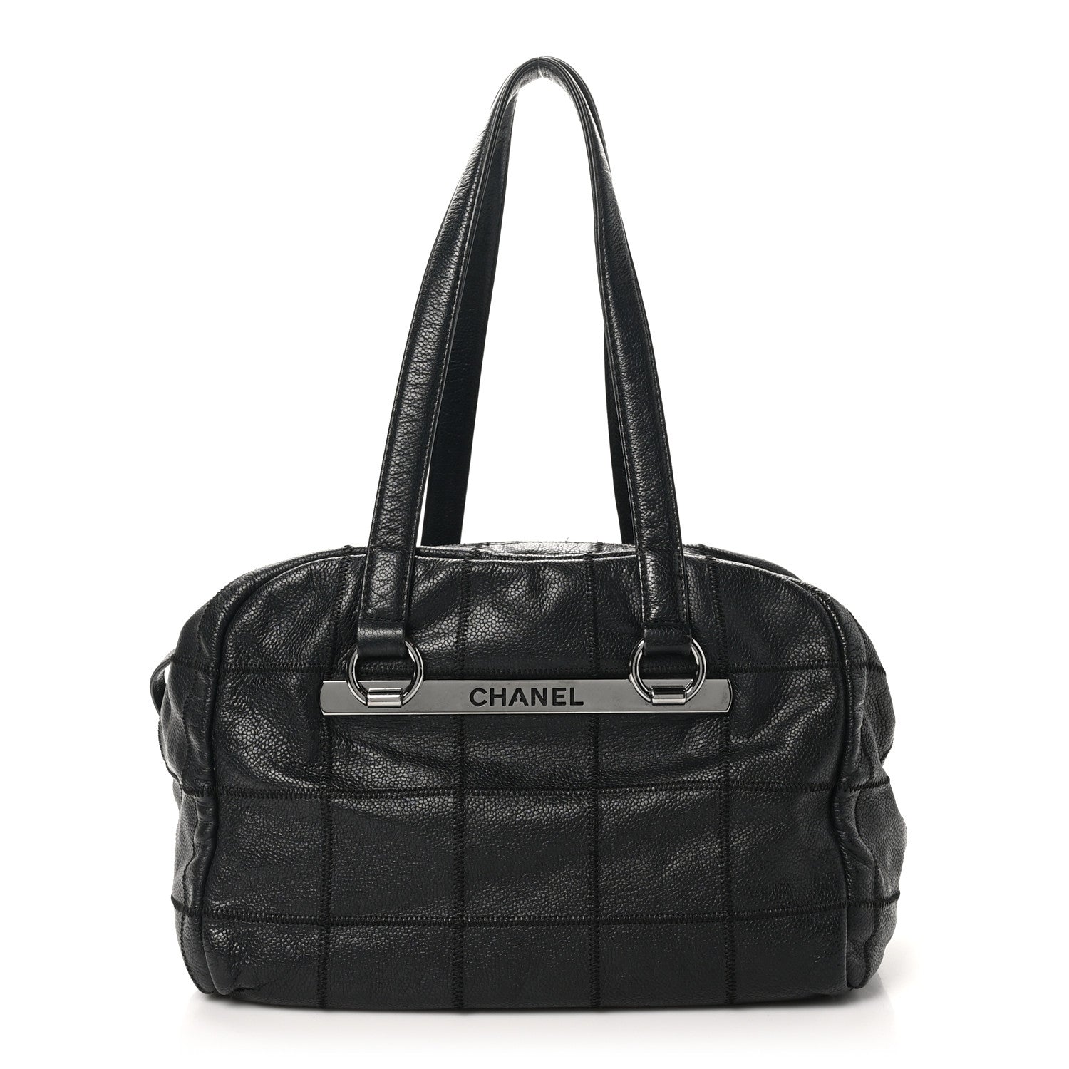 Chanel Caviar Square Stitched Bowler Black 1 of 12