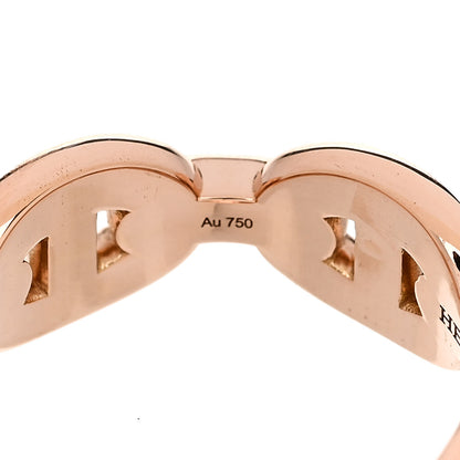 Hermes 18K Rose Gold Diamond PM d'Ancre Enchainee Ring 52 6 8 of 9