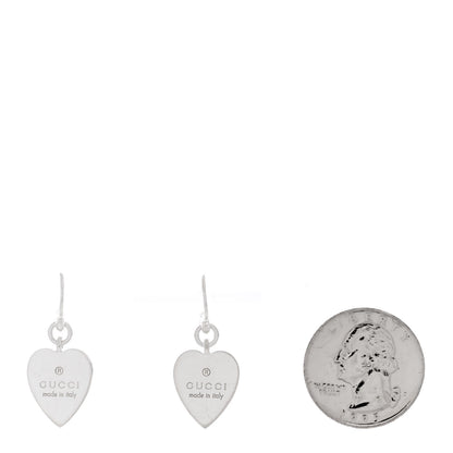 Gucci Sterling Silver Trademark Heart Drop Earrings 2 of 4