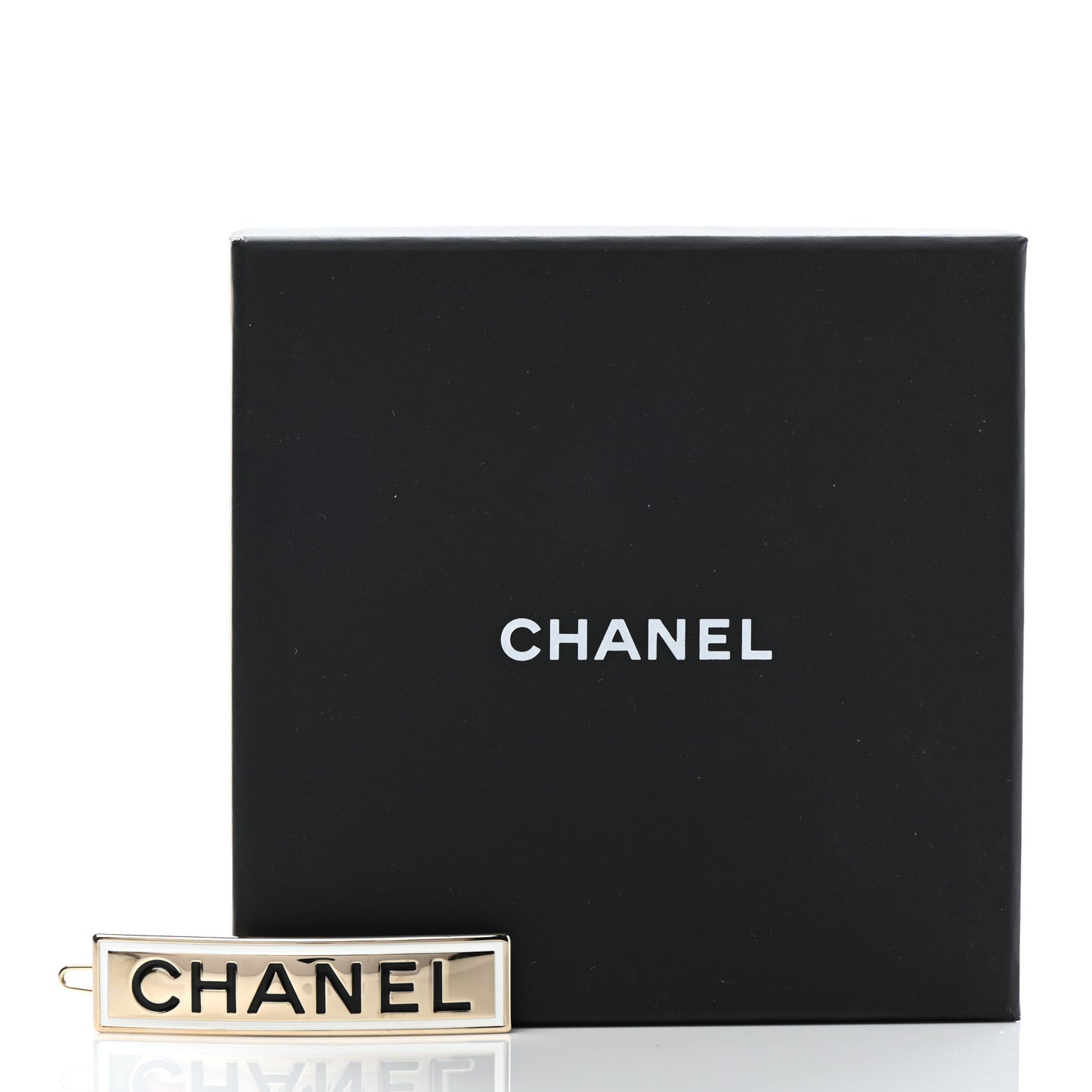 Metal Enamel Logo Hair Clip Gold