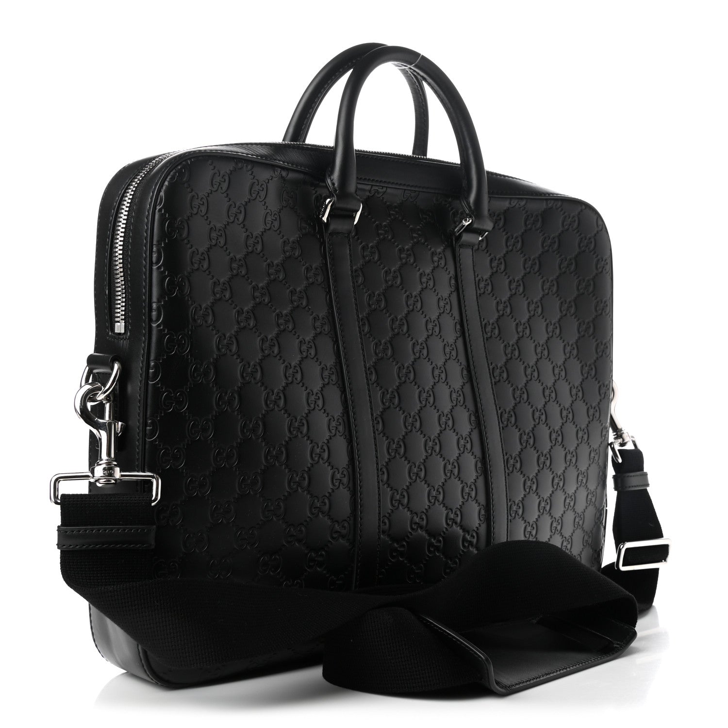 Gucci Guccissima Signature Briefcase Black 3 of 11