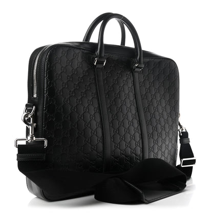 Gucci Guccissima Signature Briefcase Black 3 of 11