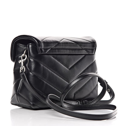 Saint Laurent Calfskin Y Quilted Monogram Toy Loulou Crossbody Bag Black 3 of 11
