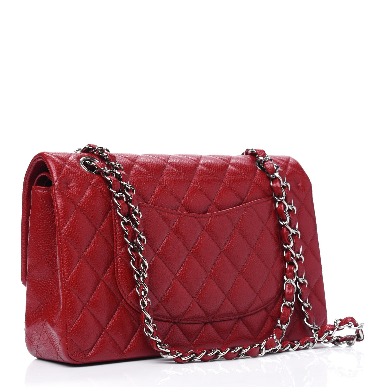 Chanel Caviar Quilted Medium Double Flap Dark Red 2 of 3