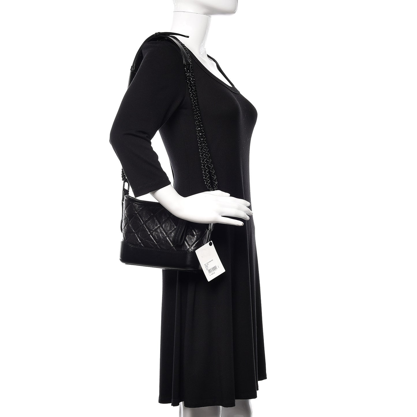Aged Calfskin Quilted Small Gabrielle Hobo So Black