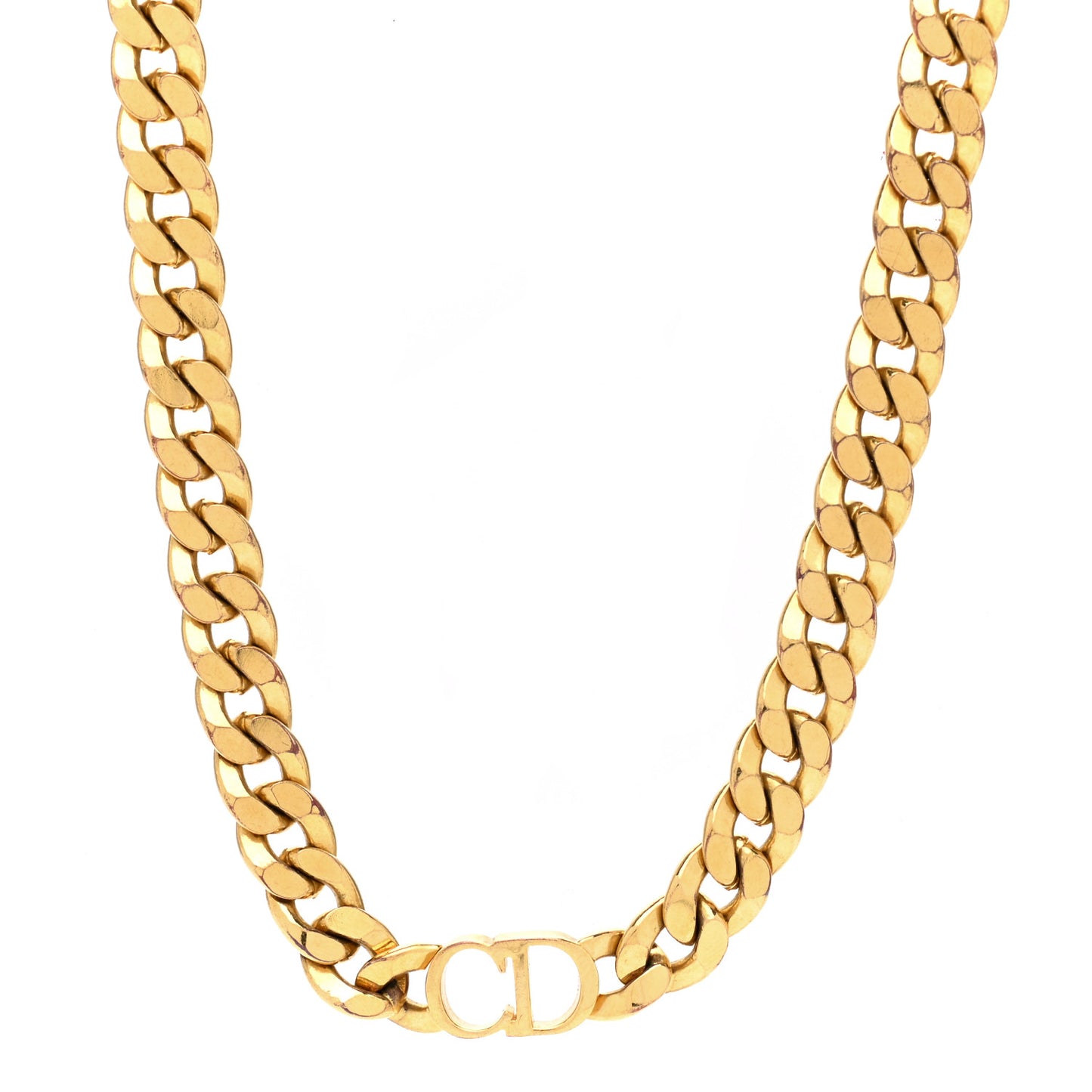 Metal CD Choker Necklace Gold