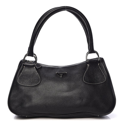 Prada Vitello Daino Box Shoulder Bag Black 1 of 16