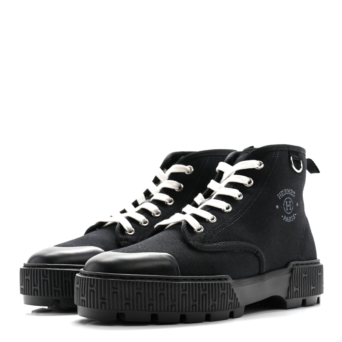 Canvas Calfskin Itineraire Ankle Boot 38.5 Black