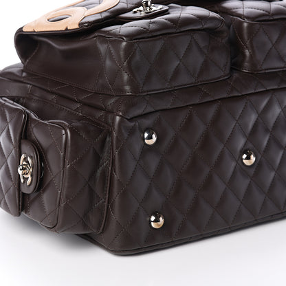 Chanel Calfskin Quilted Large Cambon Multipocket Reporter Brown Beige 8 of 9