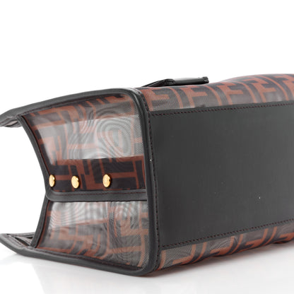 Fendi Mesh Vitello Century FF 1974 Mini Peekaboo Defender Cover Marrone Black Ebano 10 of 12