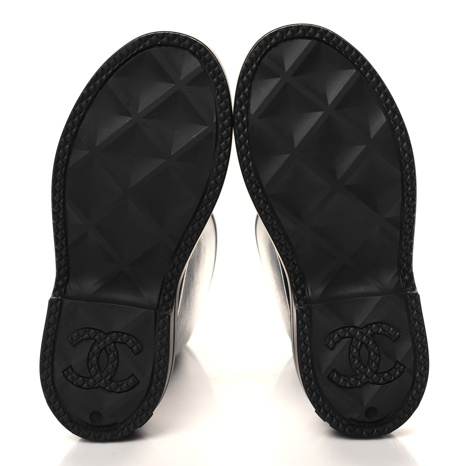 Chanel Caoutchouk CC High Boots 37 Black 5 of 8
